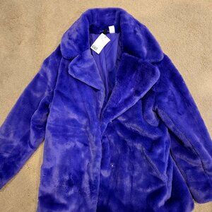 H&M NWT Purple Fur Coat M